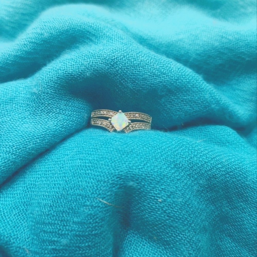 Opal Ring Sterling Silver .925 Ring NVC Opal Marcasite